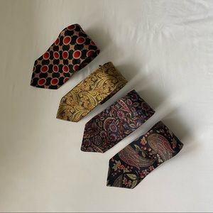 Set of 4 100% Silk Ties | Antonio Ricci | Geoffrey Beene | Don Loper